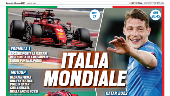Prima Pagina, Tuttosport: “Italia Mondiale. Da Felix a Pogba. Juve, c’è la chiave” Prima Pagina, Tuttosport: “Italia Mondiale. Da Felix a Pogba. Juve, c’è la chiave”
