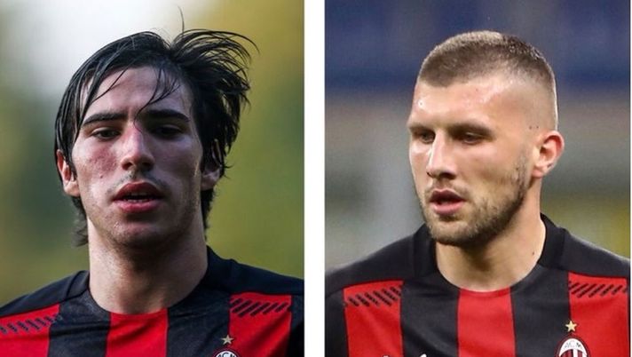 Sandro Tonali e Ante Rebic (calciatori AC Milan), in dubbio per la Lazio (credits: GETTY images) | Milan News 