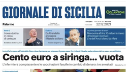 Prima Pagina, Giornale di Sicilia:”Cento euro a siringa vuota. 1.423 casi nell’isola”