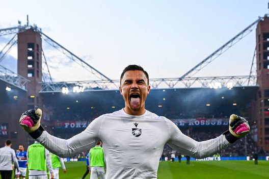 GENOA, ITALY - APRIL 30: Emil Audero of Sampdoria celebrates after the Serie A match between UC Sampdoria and Genoa CFC at Stadio Luigi Ferraris on April 30, 2022 in Genoa, Italy. (Photo by Getty Images) Audero: “ACF in lotta per l’Europa? Con la testa libera l’abbiamo battuta”- immagine 2