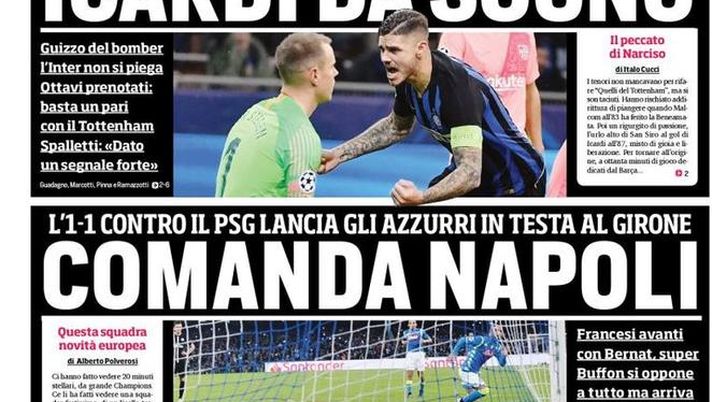 Prima Pagina, Corriere dello Sport: “Icardi da sogno. Comanda Napoli. Ronaldo, ti sfidano Mourinho e Pogba…” Prima Pagina, Corriere dello Sport: “Icardi da sogno. Comanda Napoli. Ronaldo, ti sfidano Mourinho e Pogba…”