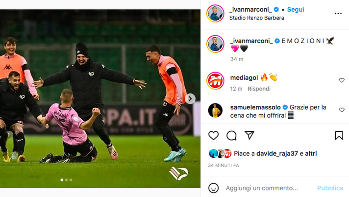 FOTO Palermo, Marconi sui social: “Emozioni”. E Massolo… palermo