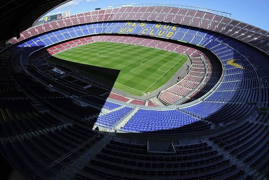 Interior view taken on March 14, 2013 of the Camp Nou stadium in Barcelona.  AFP PHOTO / JOSEP LAGO        (Photo credit should read JOSEP LAGO/AFP/Getty Images) 