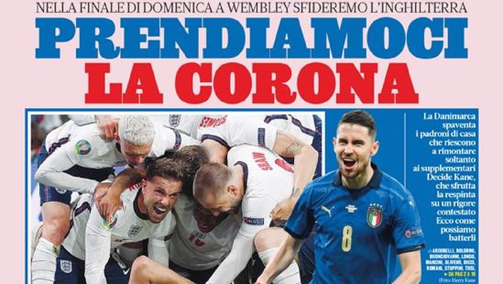 Prima Pagina, La Gazzetta dello Sport: “ Prendiamoci la corona. È una doppia Italia” Prima Pagina, La Gazzetta dello Sport: “ Prendiamoci la corona. È una doppia Italia”