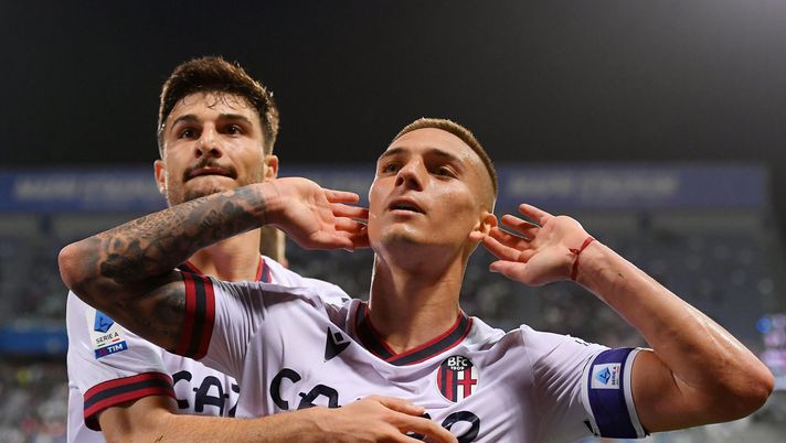 REGGIO NELL'EMILIA, ITALY - MAY 08: Nicolas Dominguez of Bologna FC celebrates after scoring the team's first goal during the Serie A match between US Sassuolo and Bologna FC at Mapei Stadium - Citta' del Tricolore on May 08, 2023 in Reggio nell'Emilia, Italy. (Photo by Alessandro Sabattini/Getty Images) Fiorentina, pronto un nome per il dopo Amrabat. Ecco chi è - immagine 1