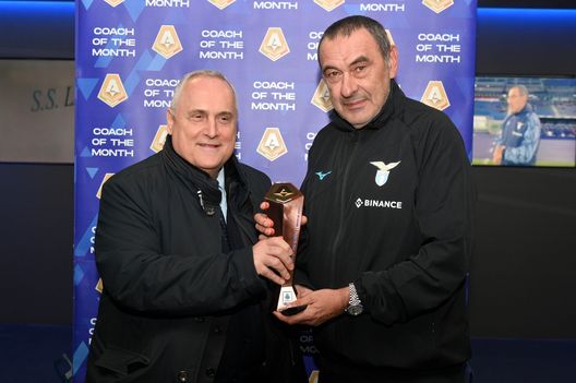 Lotito e Sarri, allenatore del mese di marzo Lotito e Sarri, allenatore del mese di marzo