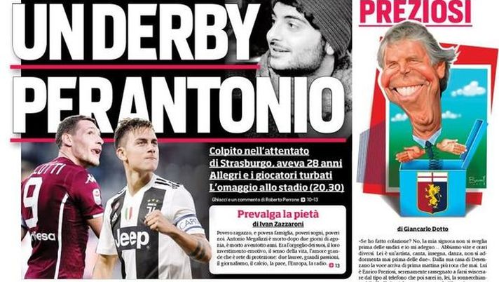Prima Pagina, Corriere dello Sport: “Un derby per Antonio. Più povero del Diavolo. Fuochi Preziosi…” Prima Pagina, Corriere dello Sport: “Un derby per Antonio. Più povero del Diavolo. Fuochi Preziosi…”