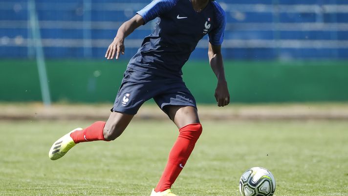 BELGRADE, SERBIA - APRIL 01: Isaac Lihadji of France in action during the Elite Round Group B match between France U17 and Slovakia U17 at Stadium Zemun on April 1, 2019 in Belgrade, Serbia. (Photo by Srdjan Stevanovic/Getty Images) 