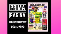Prima pagina Gazzetta dello Sport: “Ahi Neymar, il Brasile trema”