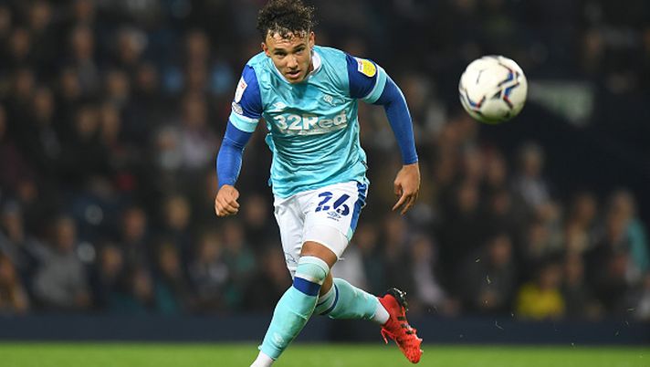 WEST BROMWICH, ENGLAND - SEPTEMBER 14: Lee Buchanan of Derby County during the Sky Bet Championship match between West Bromwich Albion and Derby County at The Hawthorns on September 14, 2021 in West Bromwich, England. (Photo by Tony Marshall/Getty Images) Dalle parti del derby di Brian Clough: il Forest sta per strappare a Rooney il talento Buchanan - immagine 1