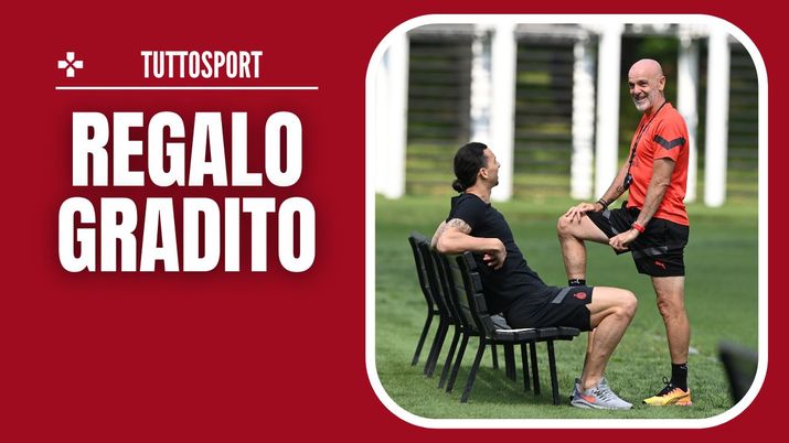 Zlatan Ibrahimovic (consulente RedBird per AC Milan) a Milanello con il tecnico rossonero Stefano Pioli | Milan News (Getty Images) Ibrahimovic Pioli AC Milan allenamento Milan Milanello