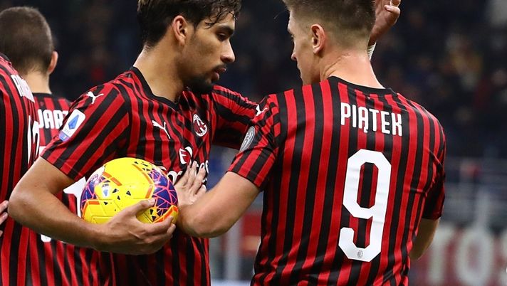 Lucas Paqueta e Krzysztof Piatek del Milan (credits: GETTY Images) 