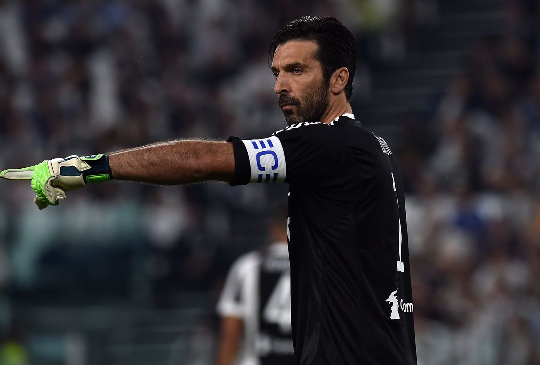  TURIN, ITALY - APRIL 22:  Juventus goalkeeper Gianluigi Buffon looks on during the serie A match between Juventus and SSC Napoli on April 22, 2018 in Turin, Italy.  (Photo by Tullio Puglia - Juventus/Juventus FC via Getty Images) 