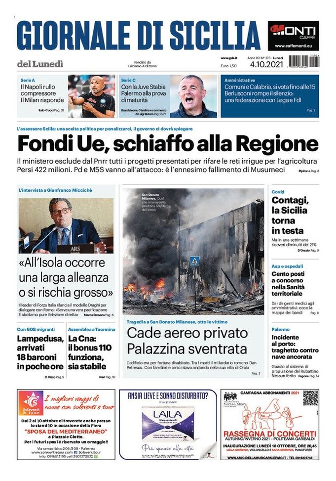 Prima Pagina, Giornale di Sicilia: “Palermo alla prova di maturità”  Prima Pagina, Giornale di Sicilia: “Palermo alla prova di maturità” - immagine 1