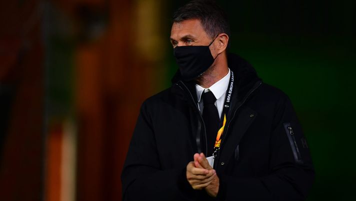 Paolo Maldini (direttore tecnico AC Milan) prima di Celtic-Milan 1-3 (Europa League 2020-2021) | AC Milan News (Getty Images) 
