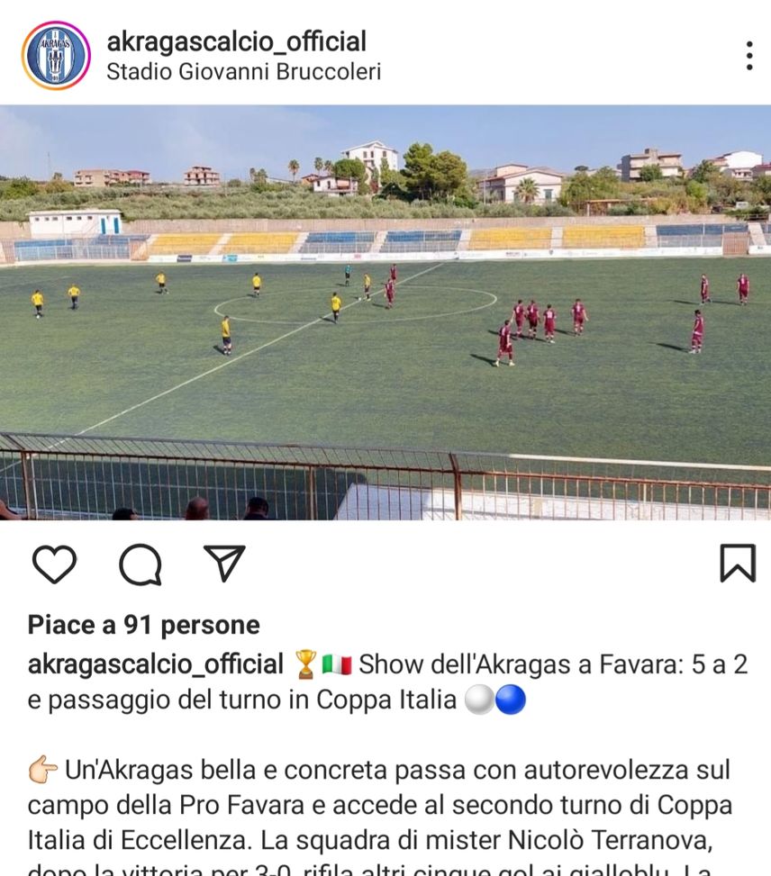 Derby agrigentino, manita Akragas: ok in coppa Italia anche senza tifosi al seguito…- immagine 2