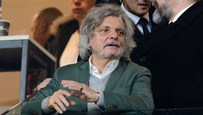 GENOA, ITALY - FEBRUARY 03: UC Sampdoria President Massimo Ferrero looks on during the Serie A match between UC Sampdoria and SSC Napoli at Stadio Luigi Ferraris on February 3, 2020 in Genoa, Italy. (Photo by Paolo Rattini/Getty Images) 