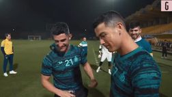 VIDEO / Una torta speciale in campo: CR7 festeggia il compleanno con i compagni