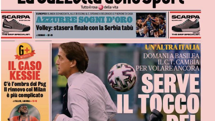 Prima Pagina, Gazzetta dello Sport: “Serve il tocco del Mancio. Inter gol su gol”  Prima Pagina, Gazzetta dello Sport: “Serve il tocco del Mancio. Inter gol su gol”
