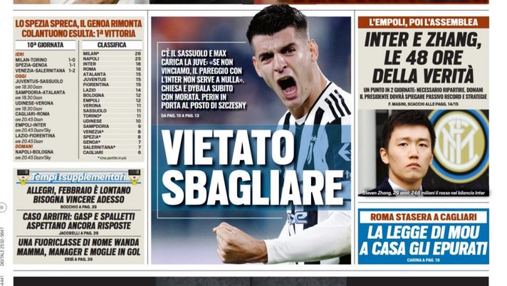 Prima Pagina, Tuttosport: “Milan in fuga, ma che Toro! Vietato sbagliare” - immagine 1