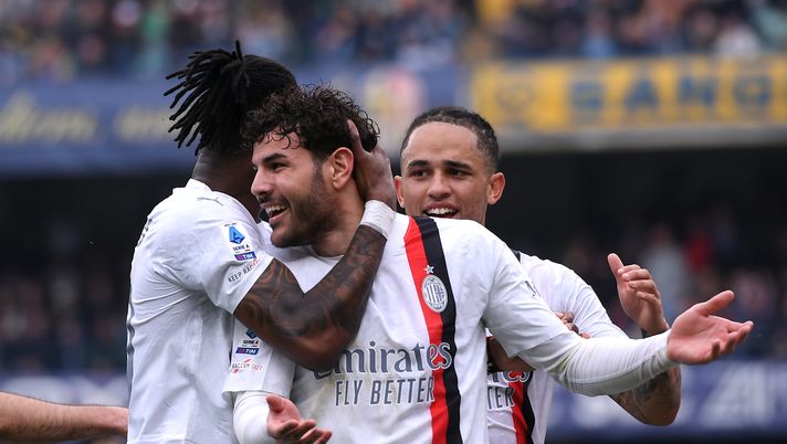 esultanza gol Theo Hernández AC Milan Verona-Milan 1-3 Serie A 2023-2024