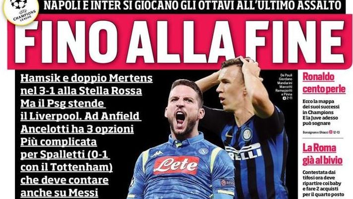 Prima Pagina, Corriere dello Sport: “Fino alla fine. Ronaldo cento perle. Giuramento Pipita. Acerbi fa 140…” 