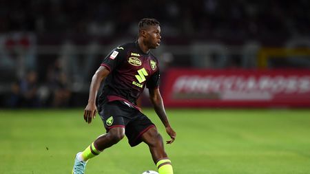 TURIN, ITALY - AUGUST 06: Wilfried Singo of Torino FC in action during the Coppa Italia match between Torino FC and Palermo at Olimpico Stadium on August 6, 2022 in Turin, Italy. (Photo by Valerio Pennicino/Getty Images)