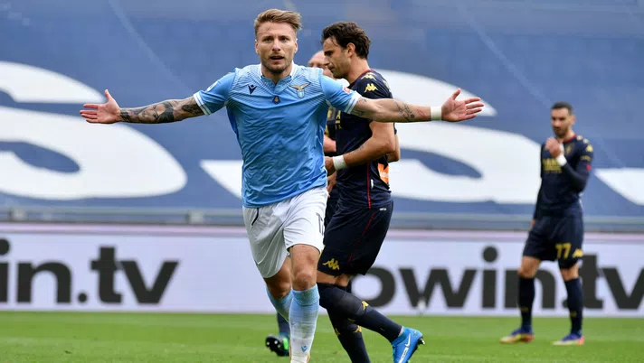 Immobile nel post partita di Lazio Genoa