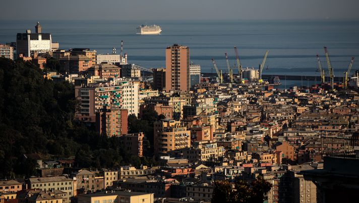 GENOA, ITALY - AUGUST 19: A cruise ship leaves the Port of Genoa as the sun sets over the city on August 19, 2018 in Genoa, Italy. 43 people were killed after a large section of the Morandi highway bridge collapsed on August 14, 2018. Thousands attended a state funeral for 19 victims of the disaster yesterday while some families boycotted the event, blaming the government for failing to ensure that the bridge was safe. (Photo by Jack Taylor/Getty Images) GENOA, ITALY - AUGUST 19: A cruise ship leaves the Port of Genoa as the sun sets over the city on August 19, 2018 in Genoa, Italy. 43 people were killed after a large section of the Morandi highway bridge collapsed on August 14, 2018. Thousands attended a state funeral for 19 victims of the disaster yesterday while some families boycotted the event, blaming the government for failing to ensure that the bridge was safe. (Photo by Jack Taylor/Getty Images)