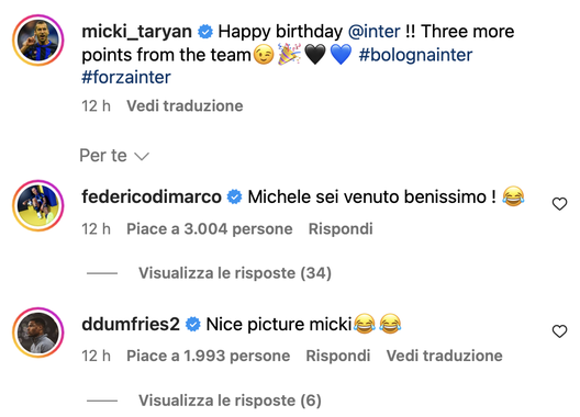 Inter, la foto di Mkhitaryan scatena gli sfottò dei compagni: geniale la risposta a Thuram- immagine 2