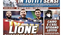 Prima Pagina, Tuttosport: “Lione, ruggisce la Juve. Mancini vince in tutti i Sensi. Milan, il piano Ilicic”