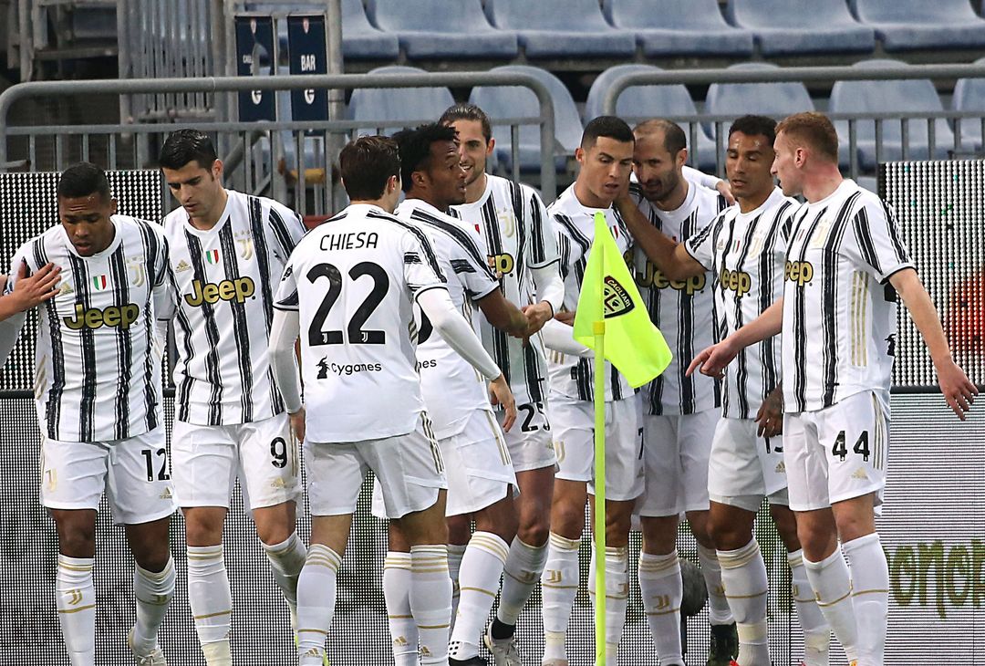  L'esultanza della Juventus dopo uno dei gol di Cr7  