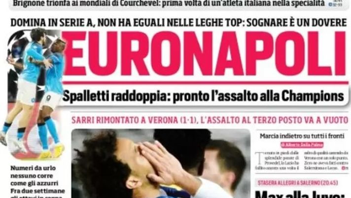 EDICOLA CDS – Euronapoli, Spalletti raddoppia: pronto l’assalto alla Champions EDICOLA CDS – Euronapoli, Spalletti raddoppia: pronto l’assalto alla Champions - immagine 1