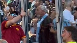 Il derby della balaustra: i laziali inveiscono, il romanista imperturbabile…