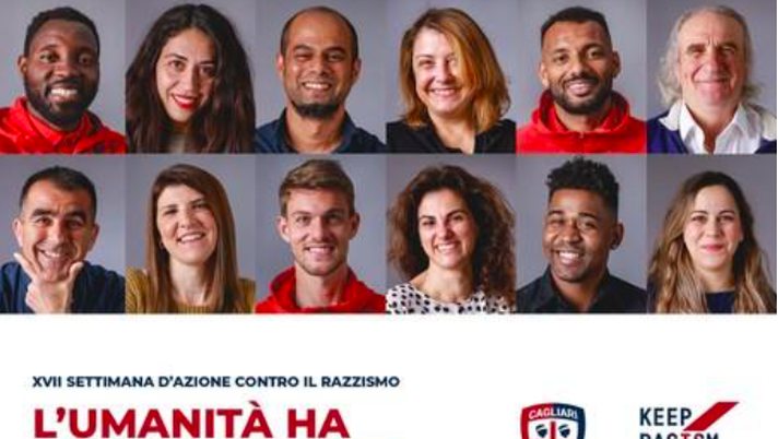 Razzismo, il Cagliari ci mette la faccia: al via alla campagna “L’umanità ha un unico volto”  Razzismo, il Cagliari ci mette la faccia: al via alla campagna “L’umanità ha un unico volto”