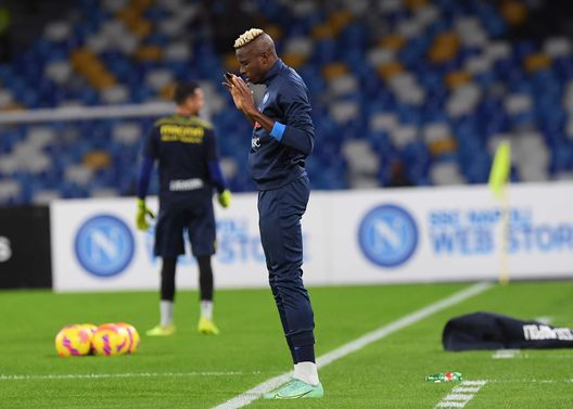 NAPLES, ITALY - NOVEMBER 07: Vìctor Osimhen of Napoli during the Serie A match between SSC Napoli v Hellas Verona FC at Stadio Diego Armando Maradona on November 07, 2021 in Naples, Italy. (Photo by SSC NAPOLI/SSC NAPOLI via Getty Images) Caso plusvalenze, la magistratura indaga sull’affare Osimhen- immagine 2