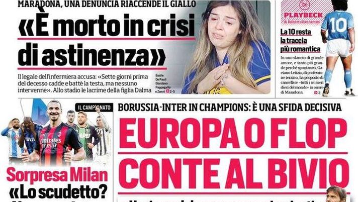 Corriere dello Sport, la prima pagina di oggi, martedì 1° dicembre 2020 