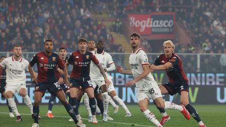 GENOA, ITALY - MAY 05: Matteo Gabbia of AC Milan in action during the Serie A match between Genoa and AC Milan at Stadio Luigi Ferraris on May 05, 2025 in Genoa, Italy. (Photo by Claudio Villa/AC Milan via Getty Images)