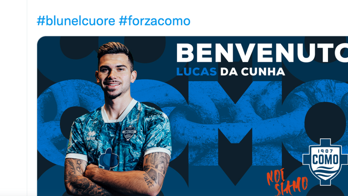 Como, ufficiale l’ingaggio dal Nizza di Da Cunha: “Non ho esitato, sono qui per…” Como
