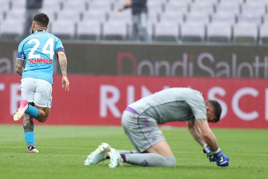 FLORENCE, ITALY - MAY 16: Lorenzo Insigne of SSC Napoli celebrates after scoring a goal during the Serie A match between ACF Fiorentina and SSC Napoli at Stadio Artemio Franchi on May 16, 2021 in Florence, Italy. (Photo by Gabriele Maltinti/Getty Images) FLORENCE, ITALY - MAY 16: Lorenzo Insigne of SSC Napoli celebrates after scoring a goal during the Serie A match between ACF Fiorentina and SSC Napoli at Stadio Artemio Franchi on May 16, 2021 in Florence, Italy. (Photo by Gabriele Maltinti/Getty Images)