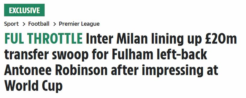 In UK – Inter piomba su Robinson: “Mondiale top, era quasi del Milan. Ok del giocatore”- immagine 2