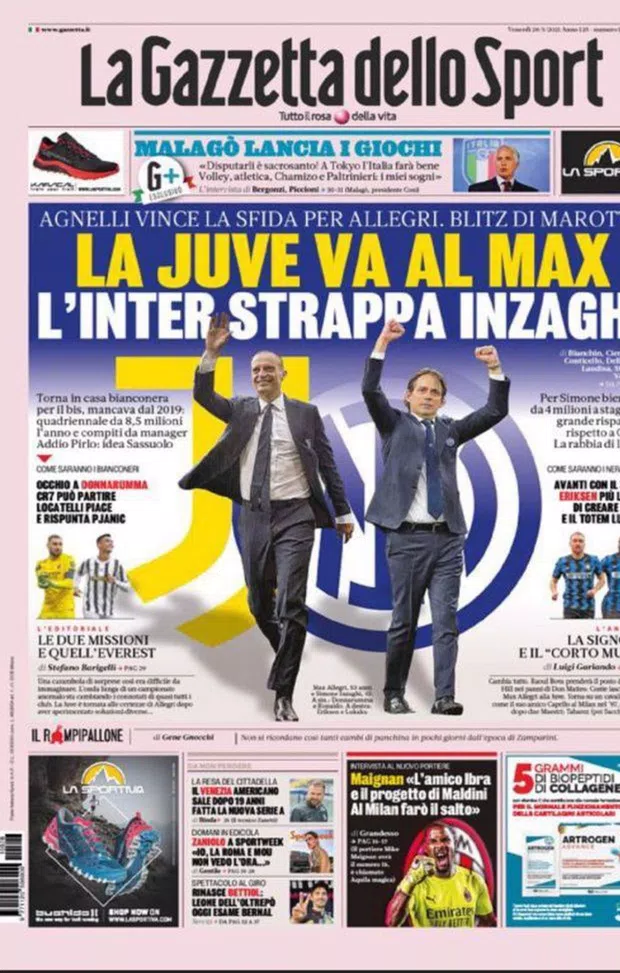 BUONGIORNO CITTACELESTE &#8211; LE PRIME PAGINE DEI PRINCIPALI QUOTIDIANI SPORTIVI &#8211; GUARDA