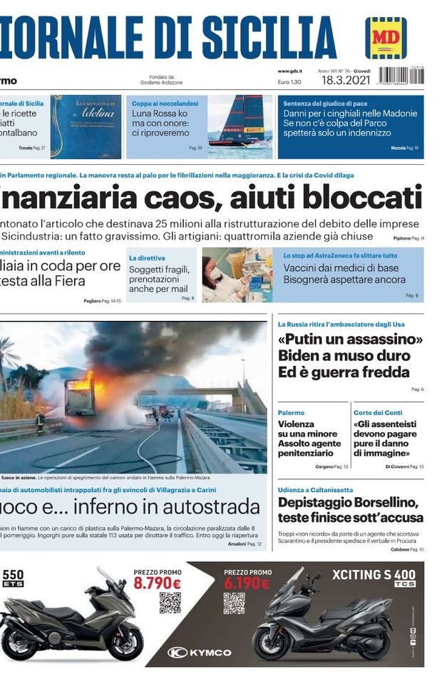 Prima Pagina, Giornale di Sicilia: “Finanziaria caos, aiuti bloccati. E la crisi da Covid dilaga”  Prima Pagina, Giornale di Sicilia: “Finanziaria caos, aiuti bloccati. E la crisi da Covid dilaga”