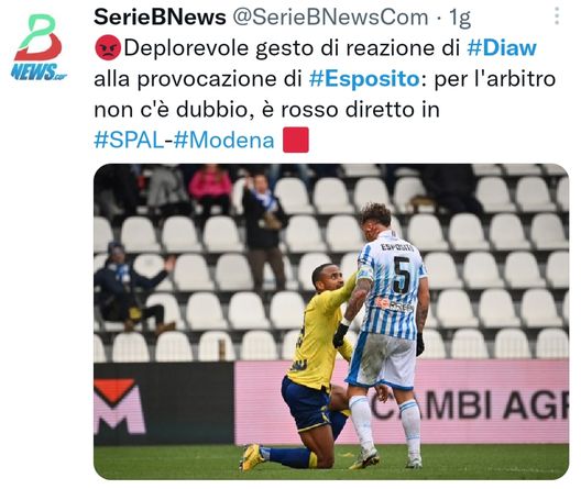 Modena, Tremolada: “Diaw ha sbagliato nel derby ma la sceneggiata di Esposito…”- immagine 2
