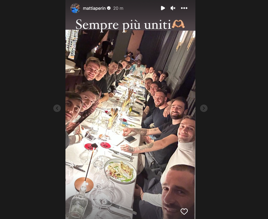 La Juventus a cena insieme: “Sempre più uniti”- immagine 2