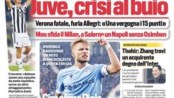Prima Pagina, Corriere dello Sport: “Juve, crisi al buio. Bianconeri irriconoscibili”