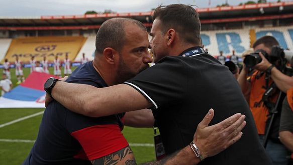 I due allenatori del derby, Dejan Stanković e Aleksandar Stanojević nella foto Peđa Milosavljević Starsport I due allenatori del derby, Dejan Stanković e Aleksandar Stanojević nella foto Peđa Milosavljević Starsport