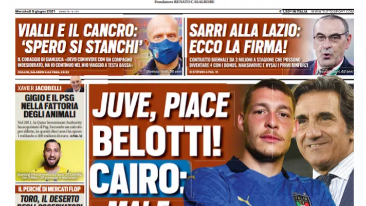 EDICOLA TS &#8211; Juve, piace Belotti! Cairo: “Mai e poi mai&#8221;