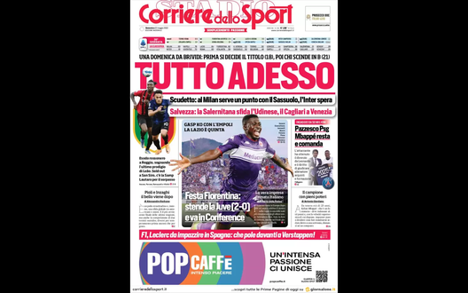 Prima Pagina, Corriere dello Sport: “Tutto adesso. Al Milan serve un punto” Prima Pagina