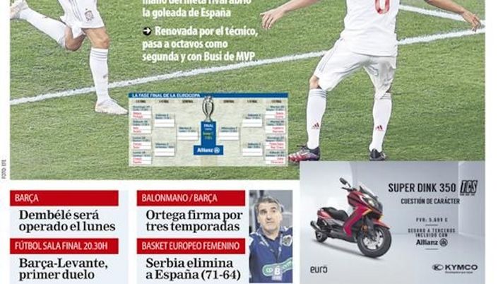 MD in prima pagina: “Scambio per Jordi Alba, tre i nomi caldi dall’Inter” - immagine 1